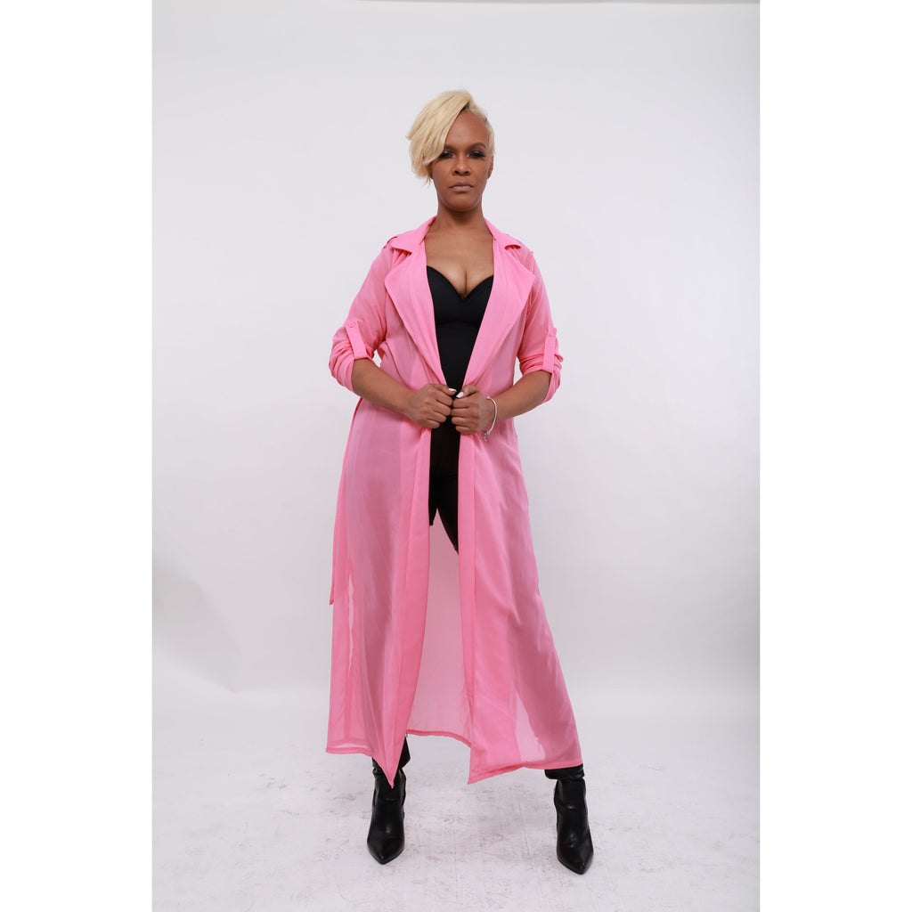 Eryn ꟾ Mesh Kimono - Pink
