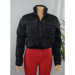Cropped Puffer Bomber Jacket